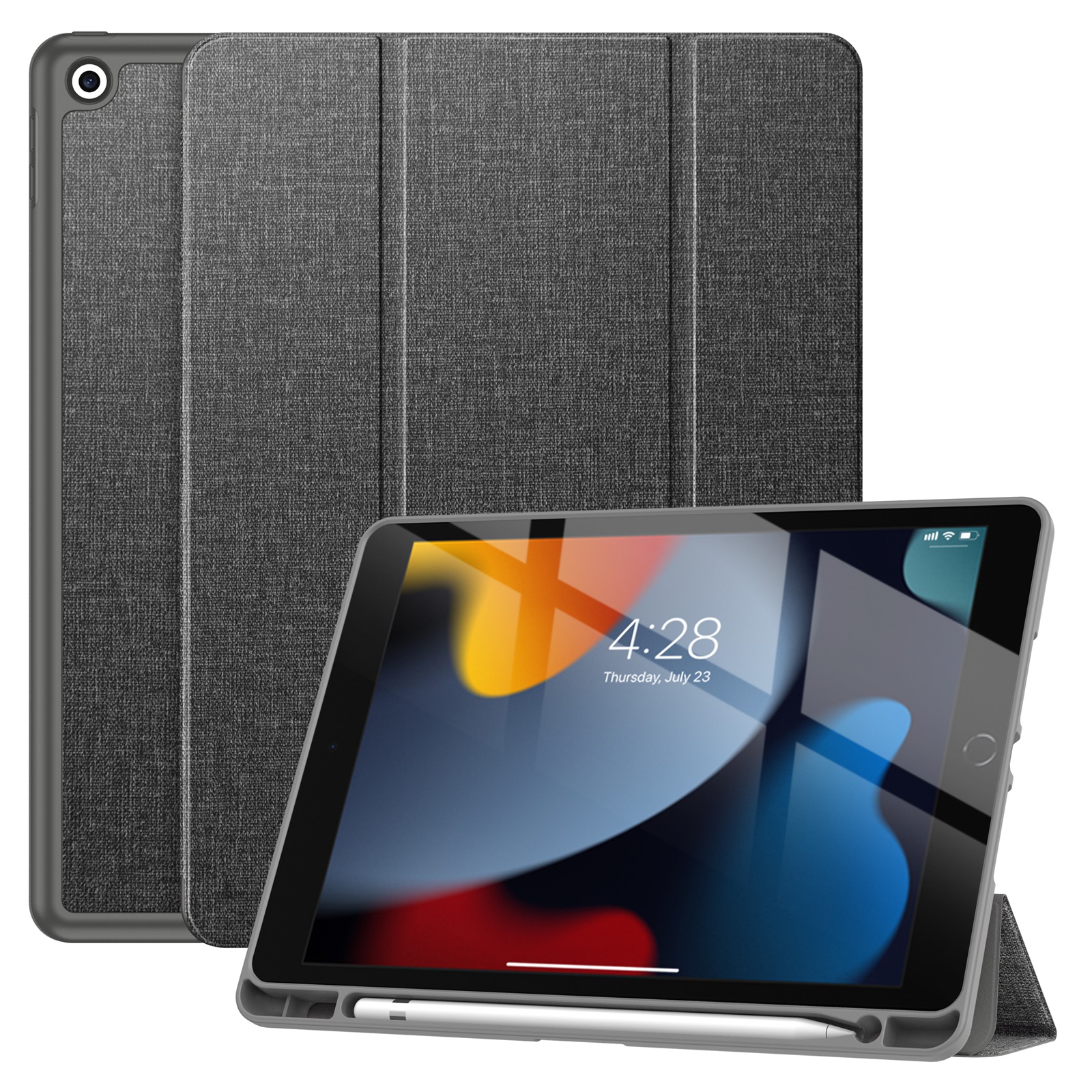 variatie Solidenz TriFold Hoes iPad 9 / iPad 8 / iPad 7 – 10.2 inch – Grijs