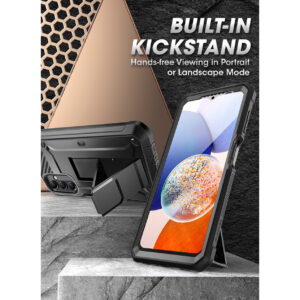 Supcase 360 Backcase hoesje met screenprotector Samsung Galaxy A14 - Zwart 3