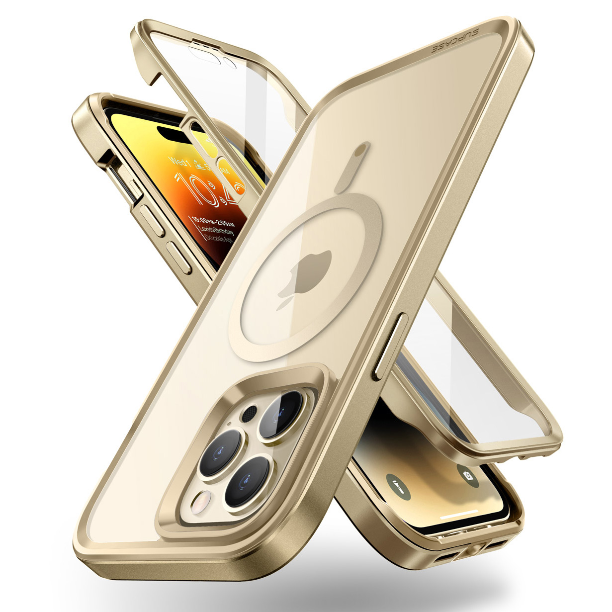 Supcase EdgeMag Hoesje met screenprotector iPhone 14 Pro Max - Goud Main Image