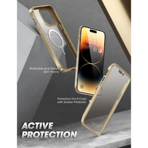 Supcase EdgeMag Hoesje met screenprotector iPhone 14 Pro Max - Goud 3