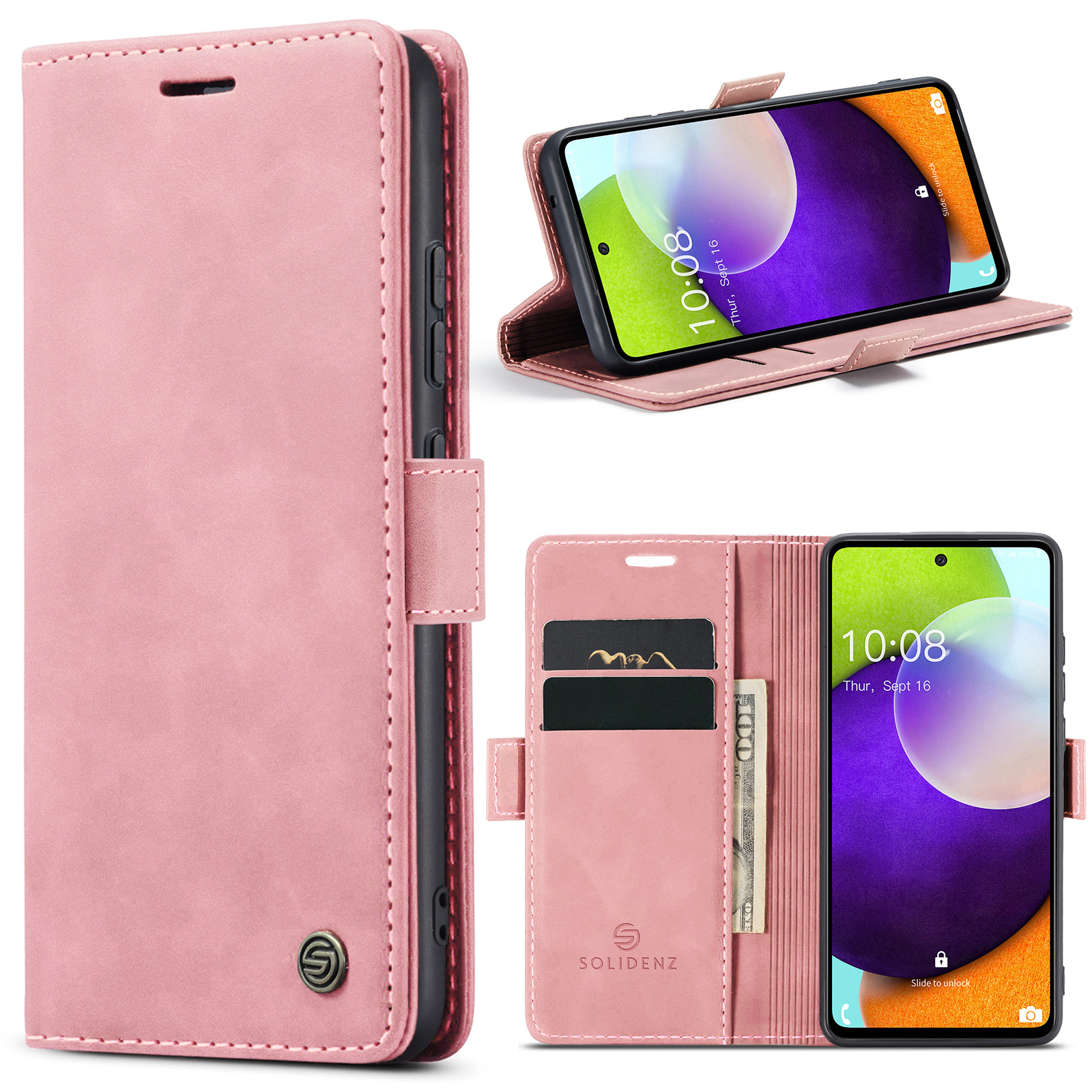 variatie Solidenz Urban Book Samsung A53 hoesje – Roze