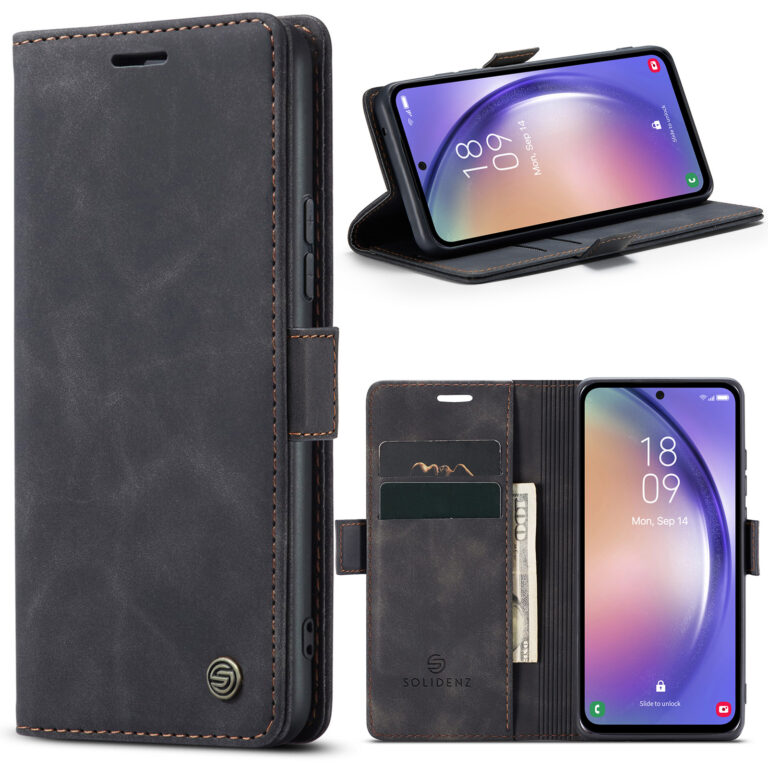 Solidenz Urban Book Samsung A54 hoesje - Zwart