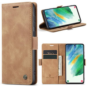 Solidenz Urban Book Samsung S21 FE hoesje – Bruin