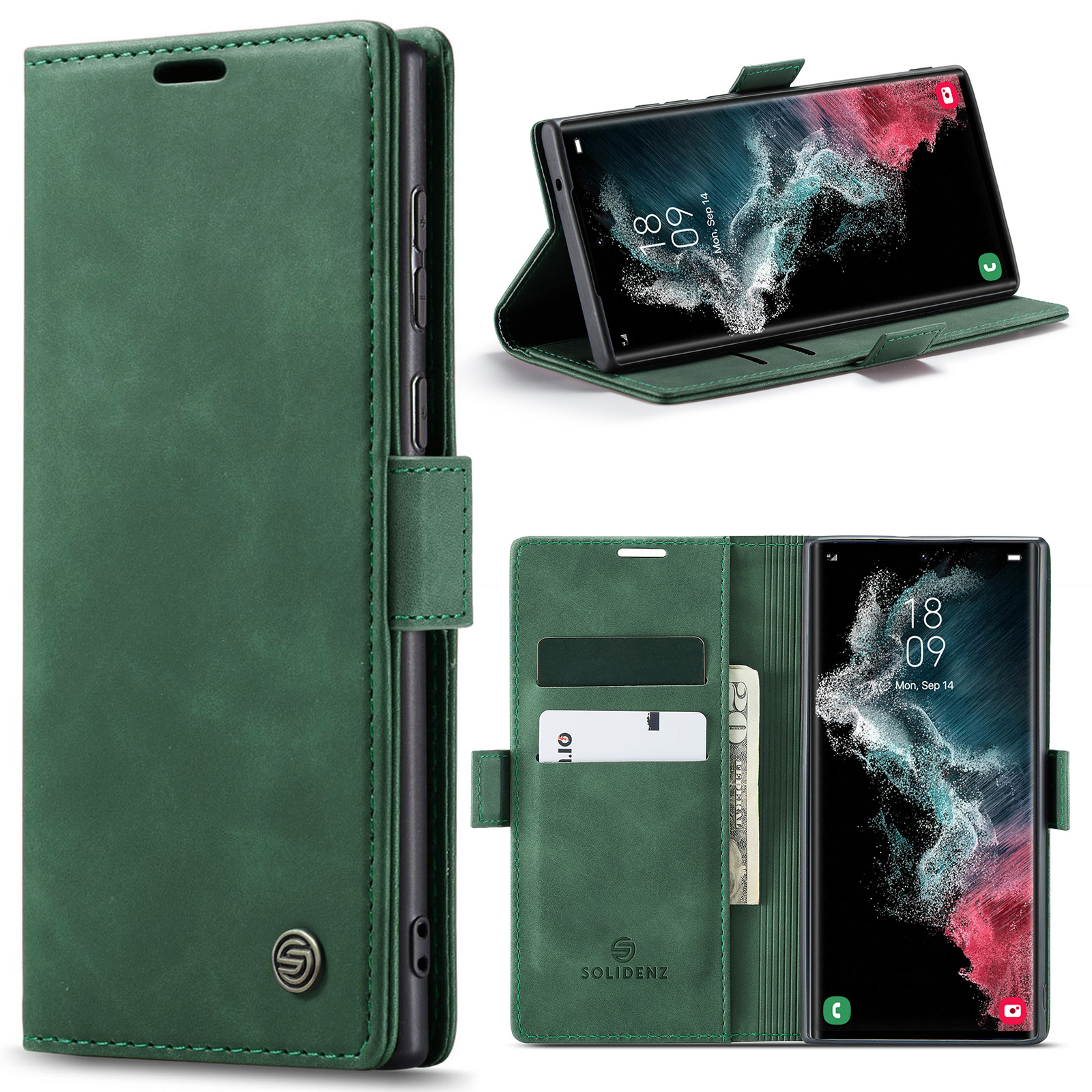 variatie Solidenz Urban Book Samsung S22 Ultra hoesje – Groen