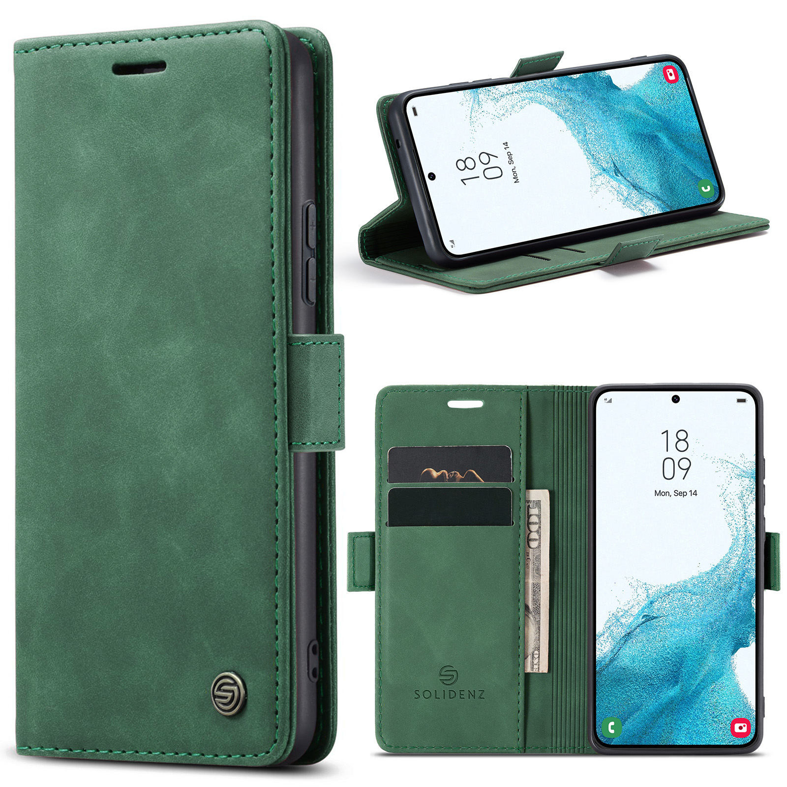 variatie Solidenz Urban Book Samsung S22 Plus hoesje – Groen