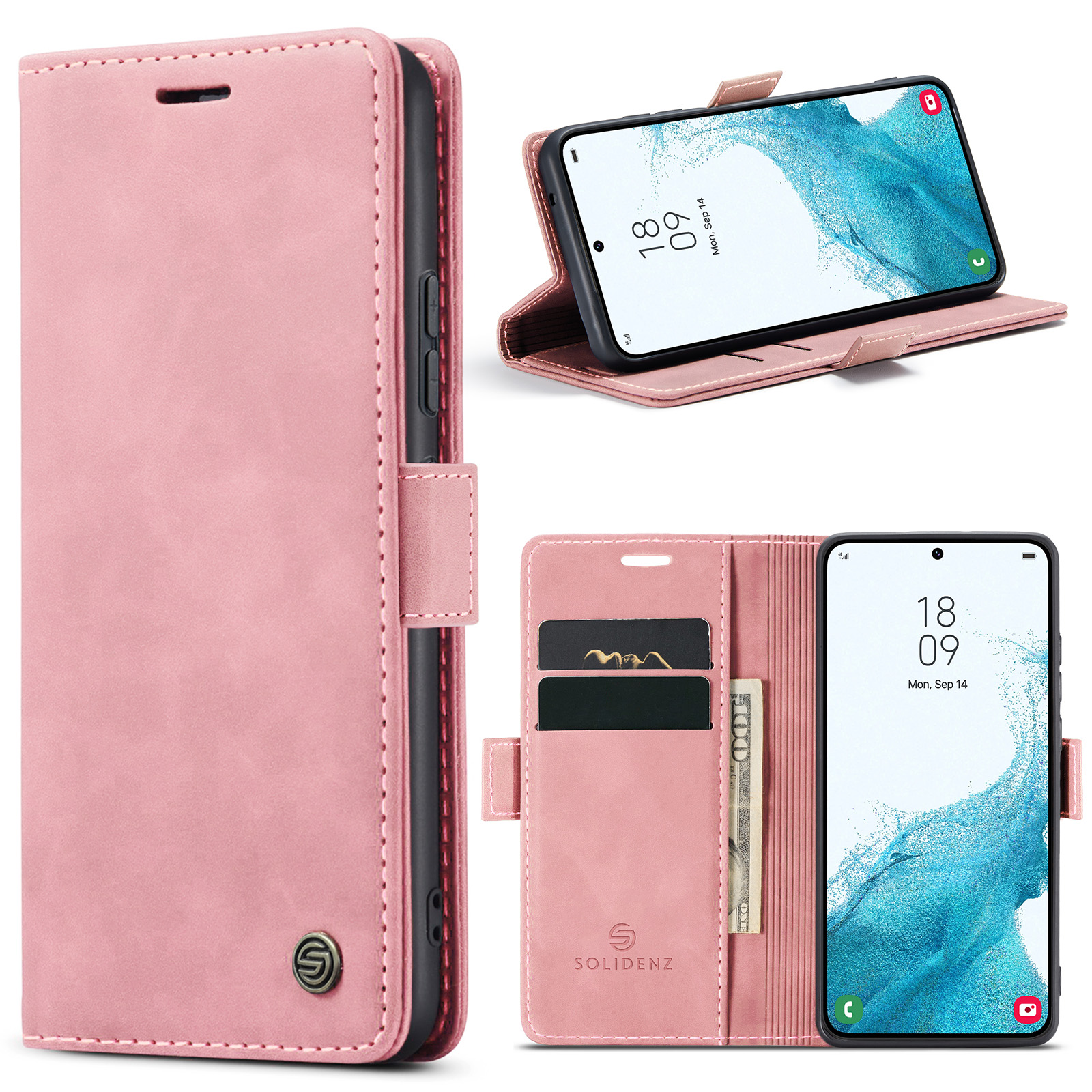 Solidenz Urban Book Samsung S22 Plus hoesje - Roze Main Image