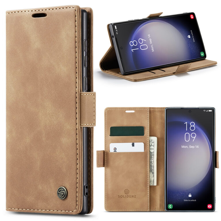 Solidenz Urban Book Samsung S23 Ultra hoesje - Bruin