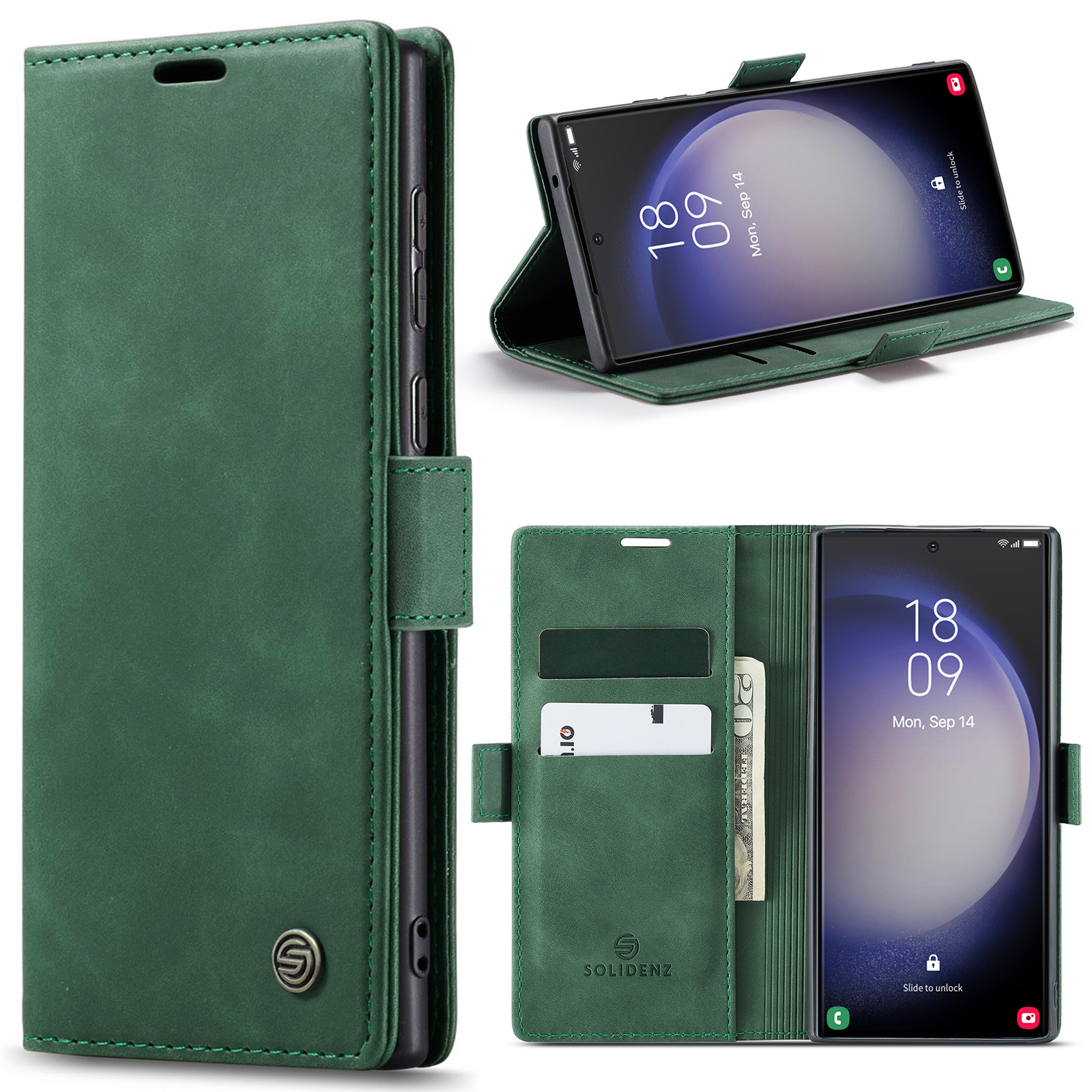 variatie Solidenz Urban Book Samsung S23 Ultra hoesje – Groen