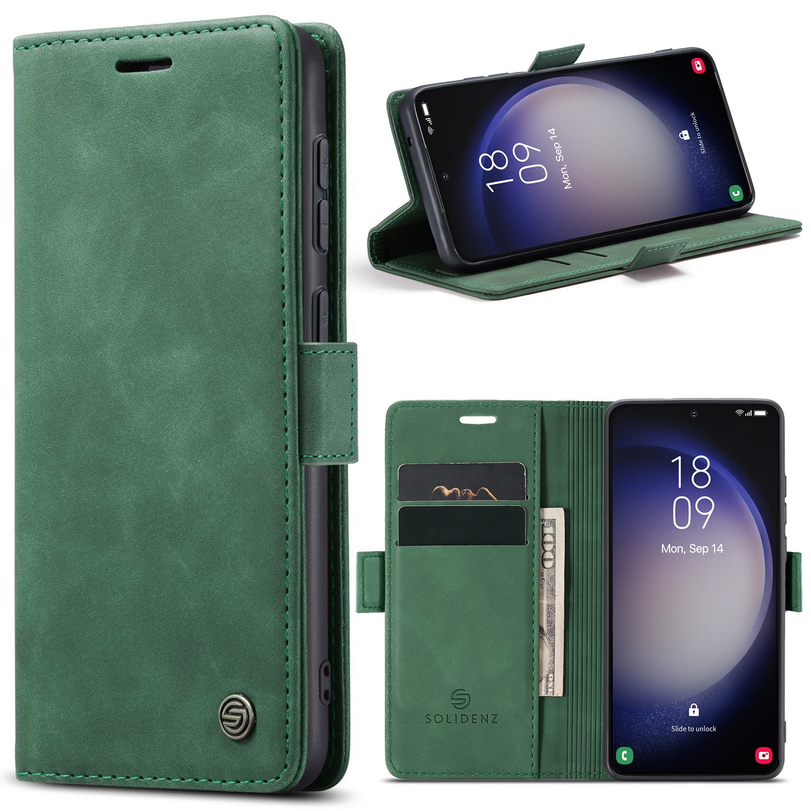 variatie Solidenz Urban Book Samsung S23 hoesje – Groen