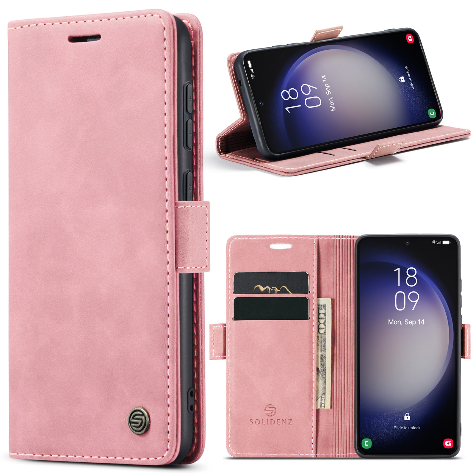 variatie Solidenz Urban Book Samsung S23 Plus hoesje – Roze