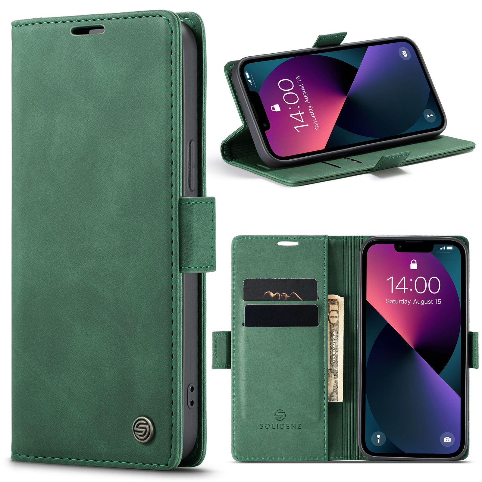 Solidenz Urban Book iPhone 13 Pro Max hoesje - Groen Main Image