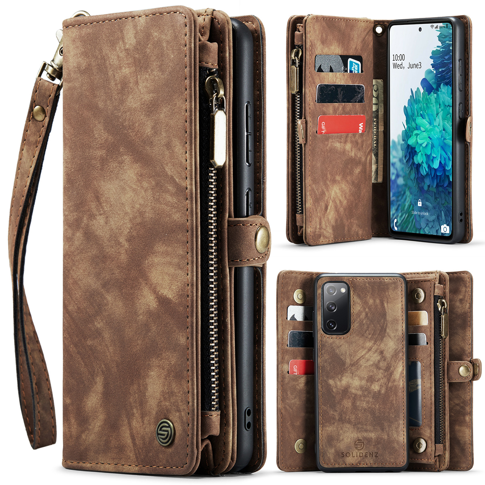 variatie Solidenz Urban Wallet Samsung S20 FE hoesje – Bruin