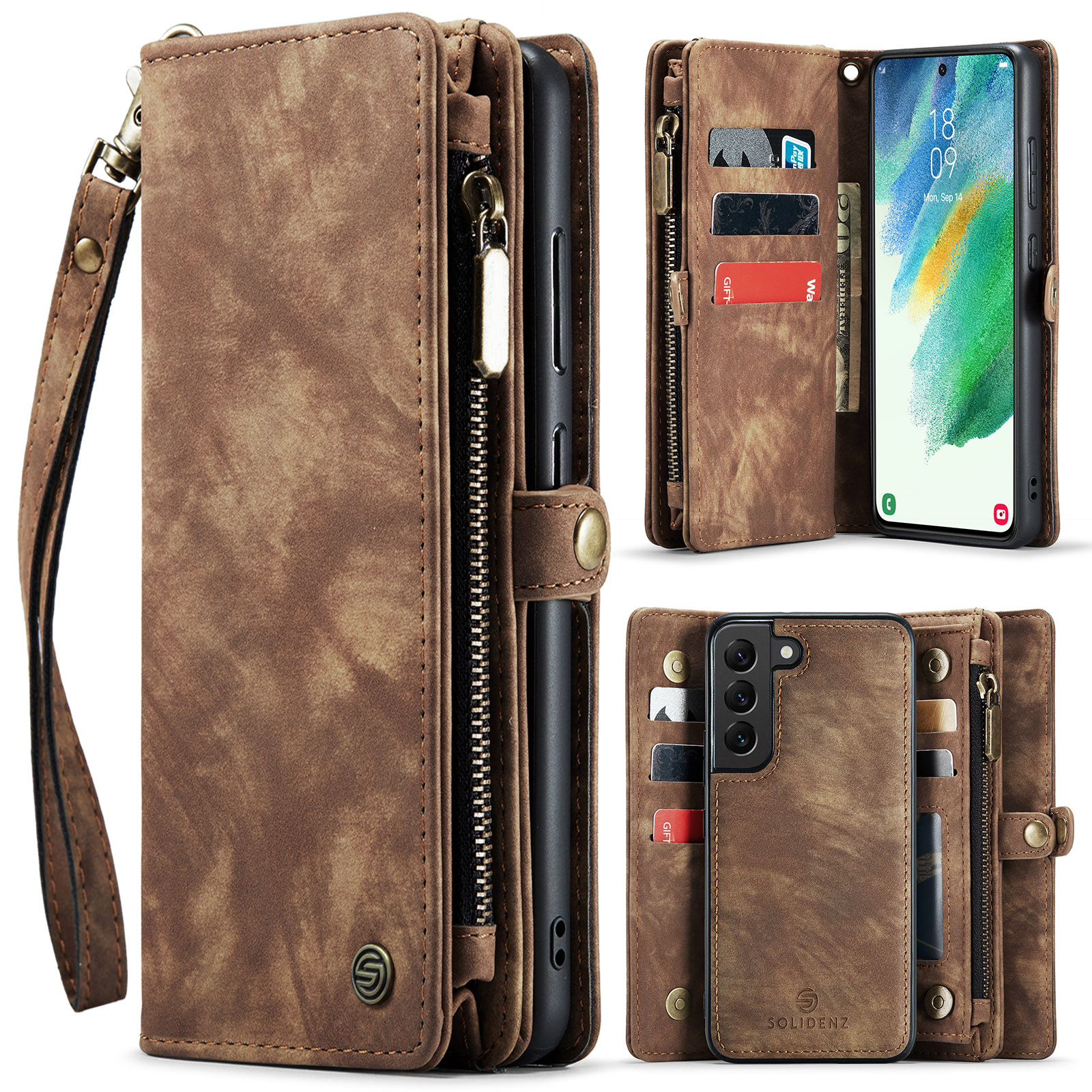 variatie Solidenz Urban Wallet Samsung S21 hoesje – Bruin