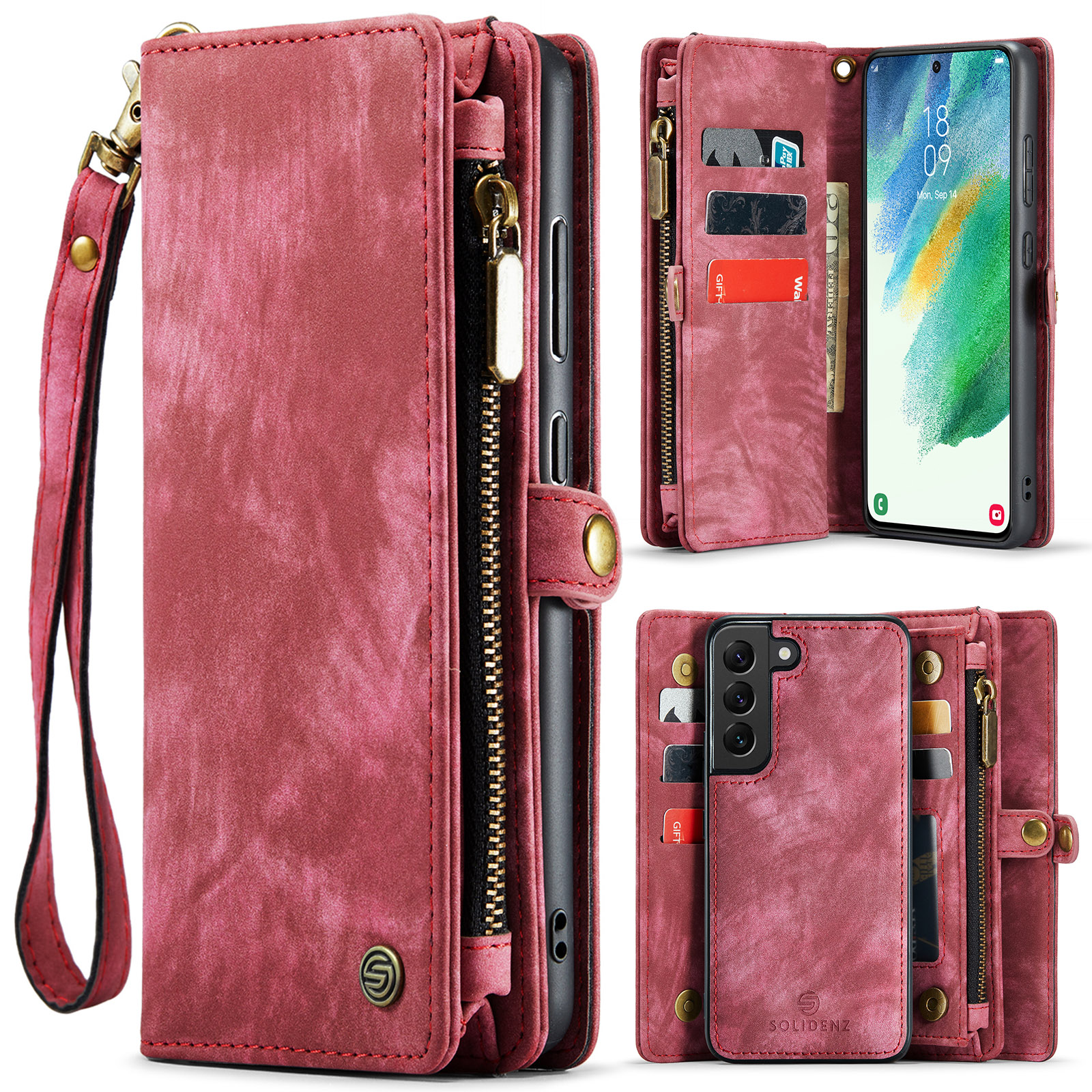 variatie Solidenz Urban Wallet Samsung S21 hoesje – Rood