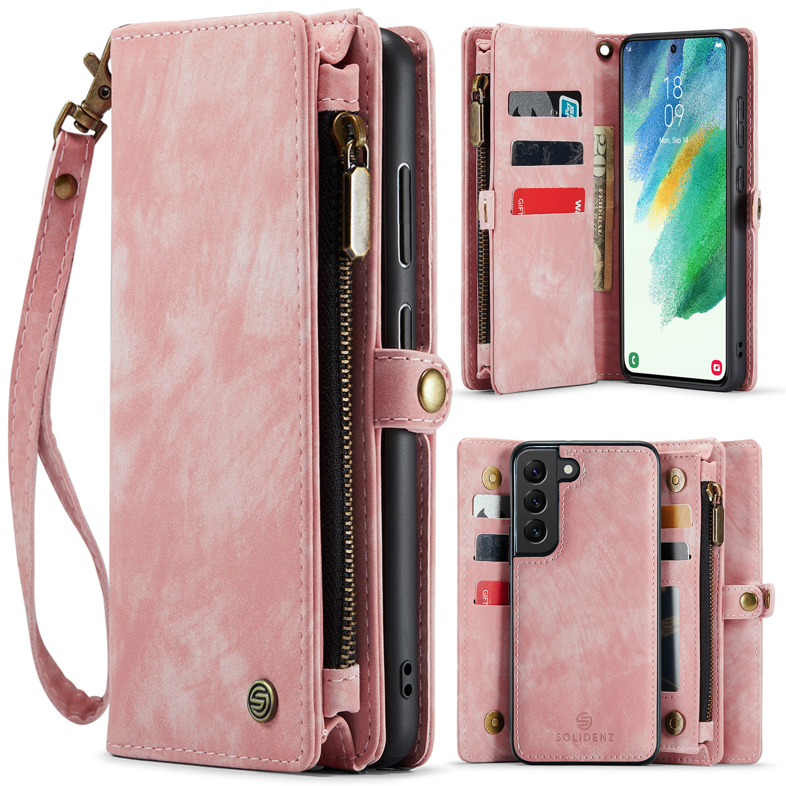 variatie Solidenz Urban Wallet Samsung S21 hoesje – Roze