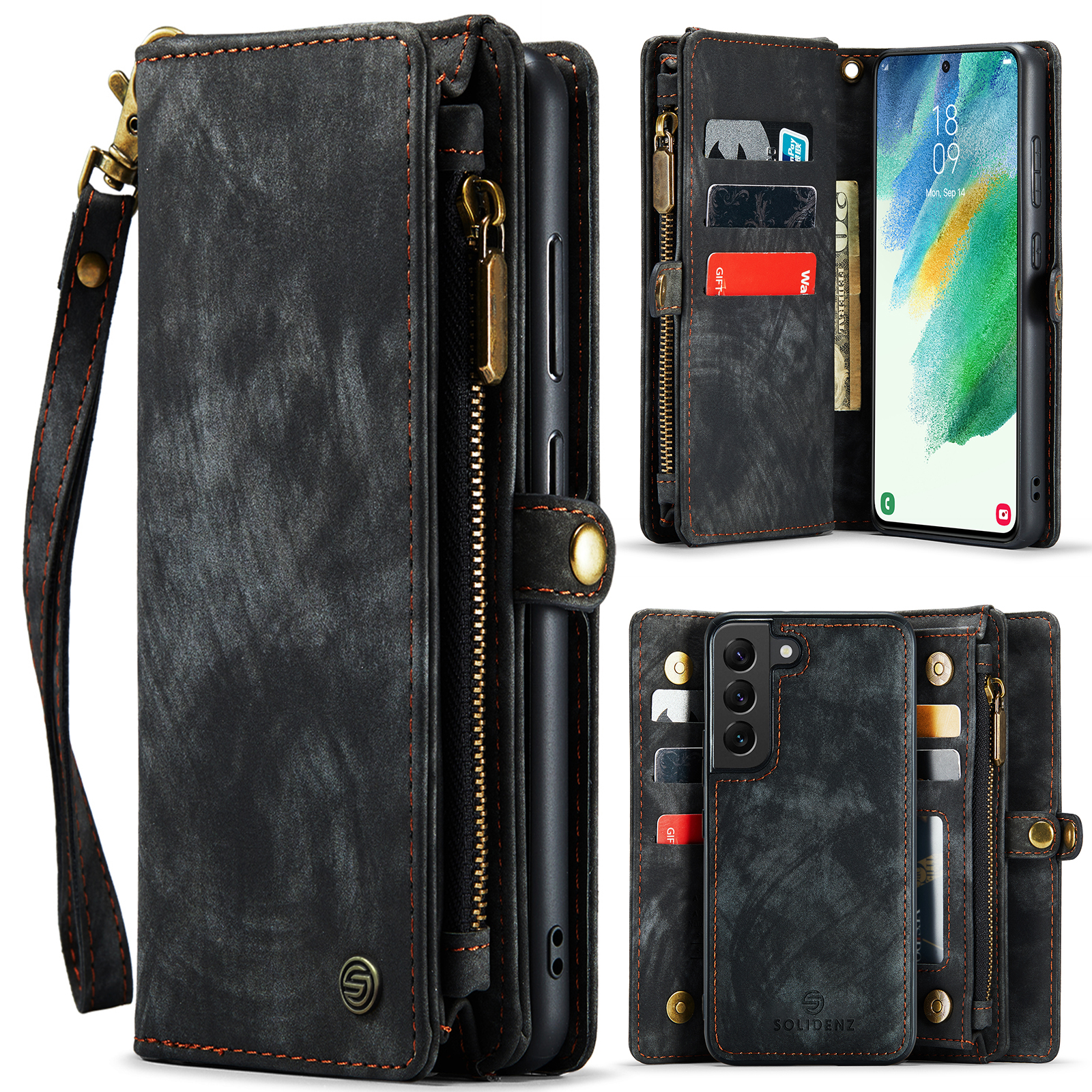 variatie Solidenz Urban Wallet Samsung S21 hoesje – Zwart