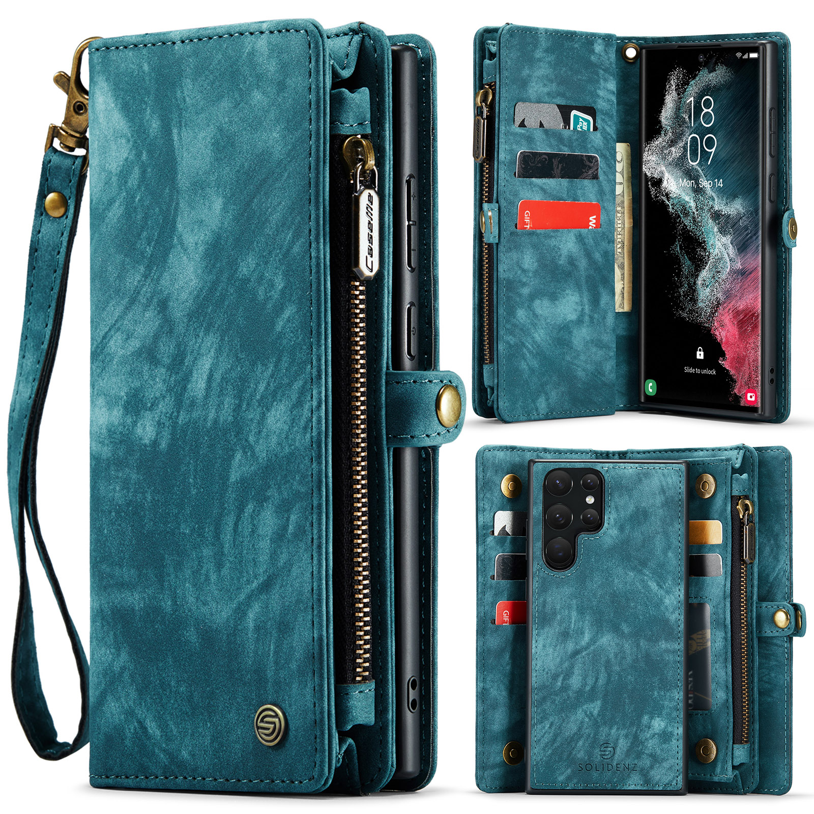 Solidenz Urban Wallet Samsung S22 Ultra hoesje - Blauw Main Image
