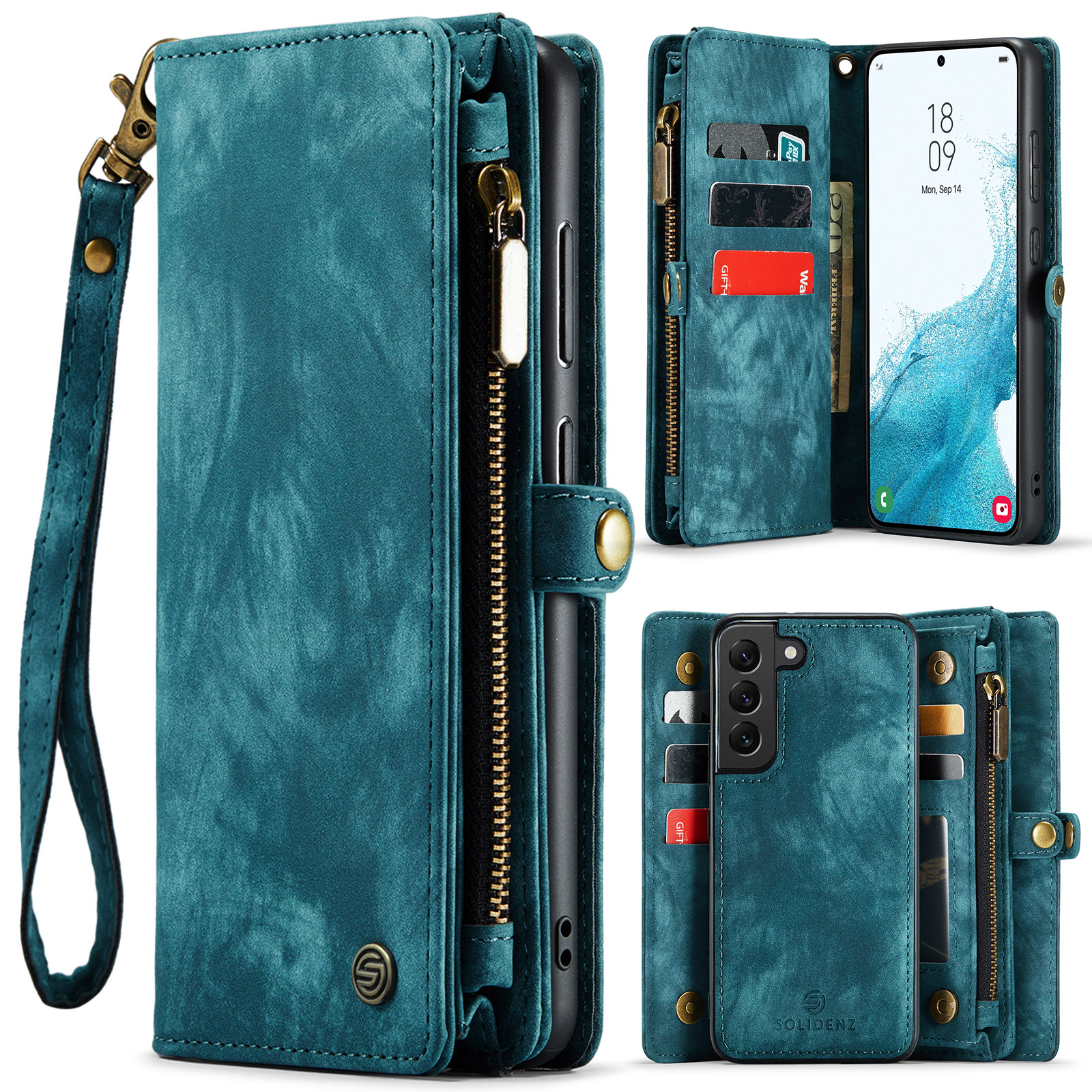 variatie Solidenz Urban Wallet Samsung S22 Plus hoesje – Blauw