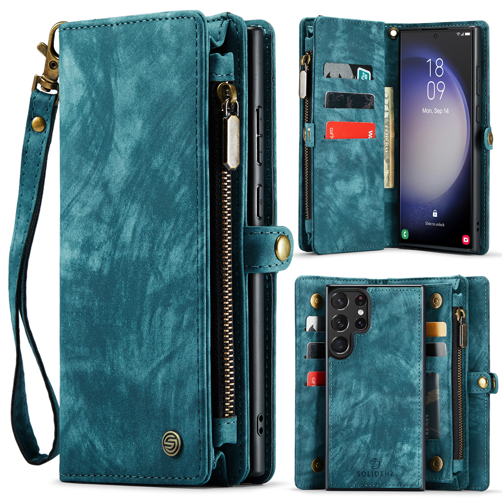 Solidenz Urban Wallet Samsung S23 Ultra hoesje - Blauw 1