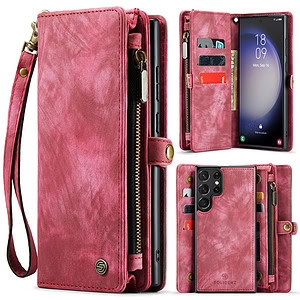 Solidenz Urban Wallet Samsung S23 Ultra hoesje – Rood