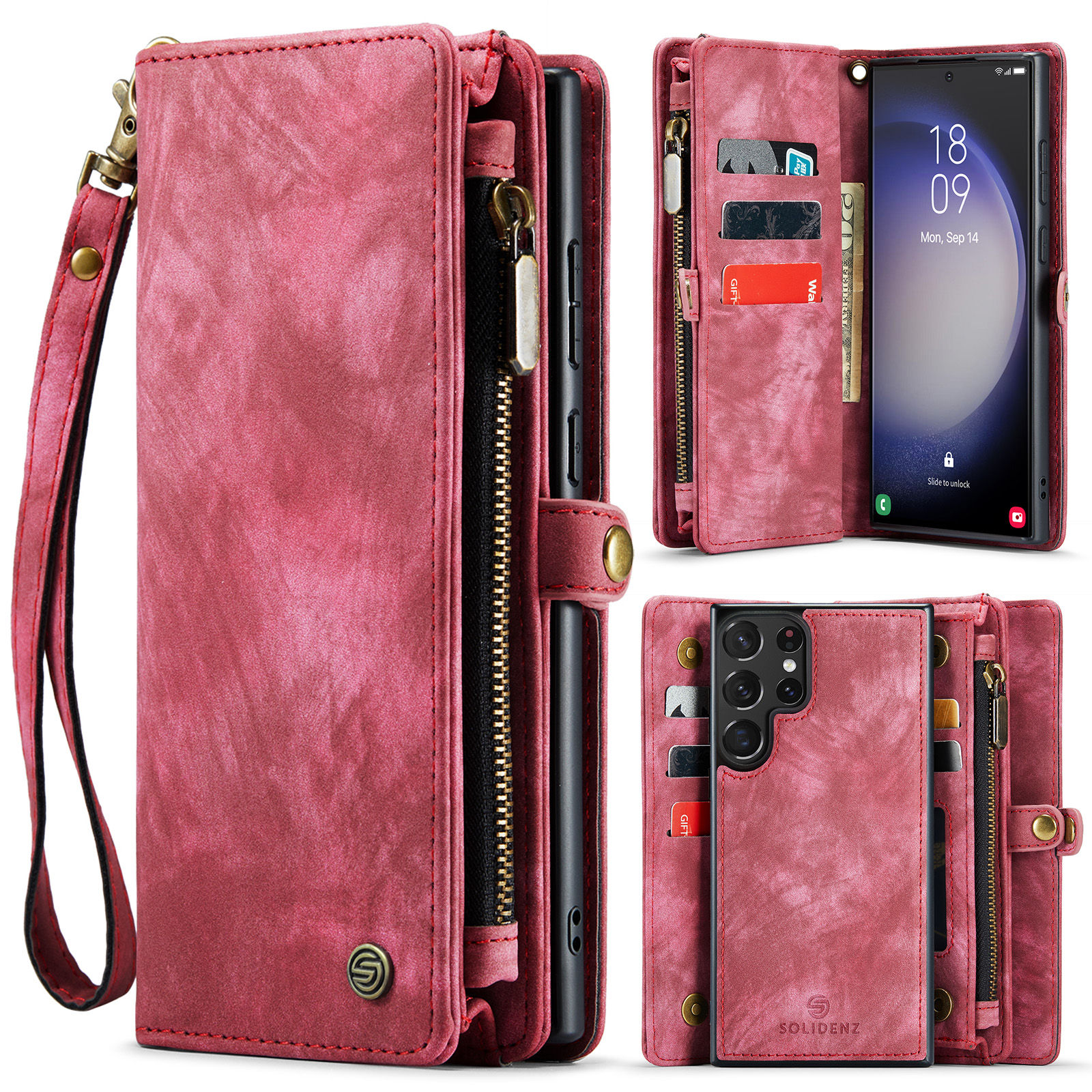 variatie Solidenz Urban Wallet Samsung S23 Ultra hoesje – Rood