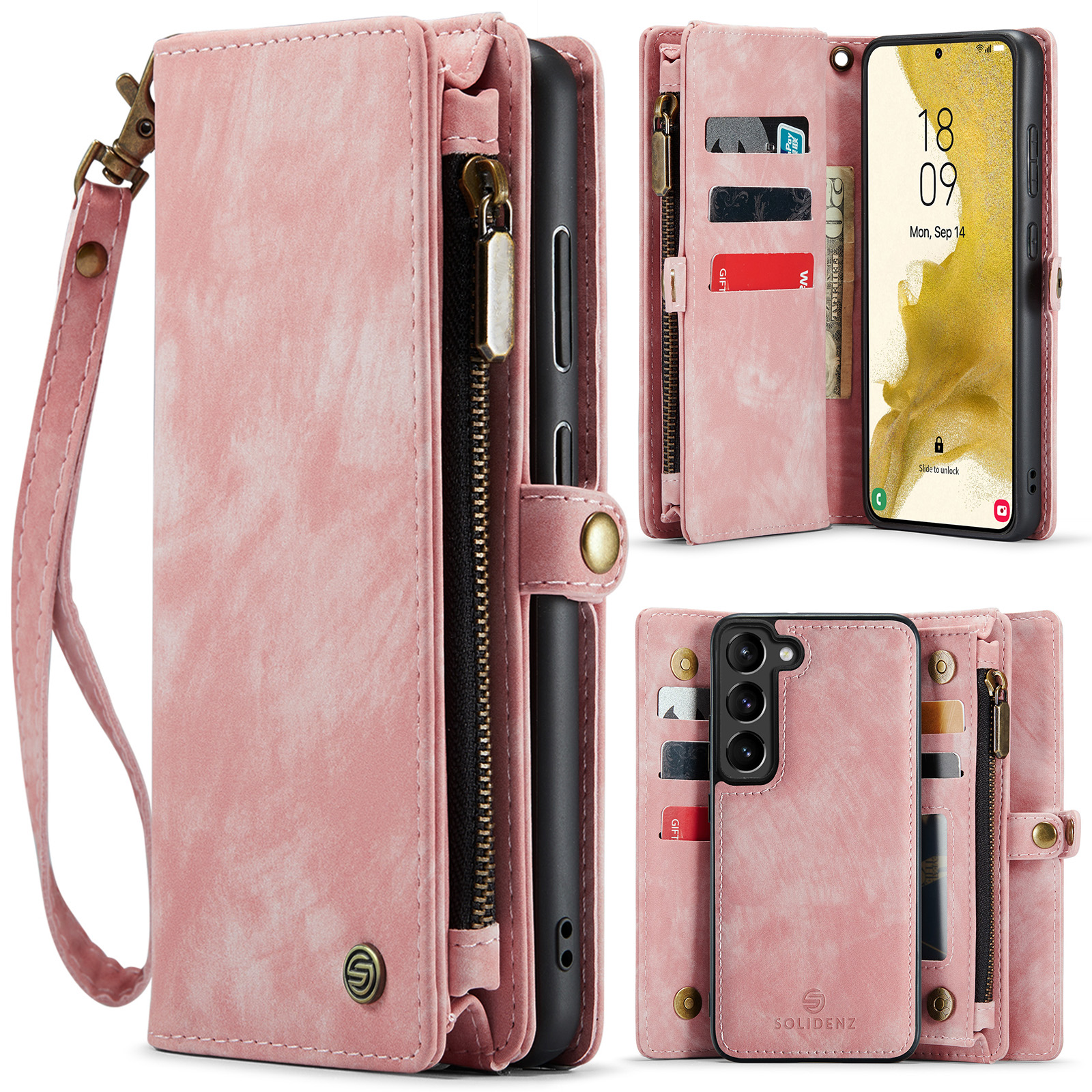 Solidenz Urban Wallet Samsung S23 hoesje - Roze 1