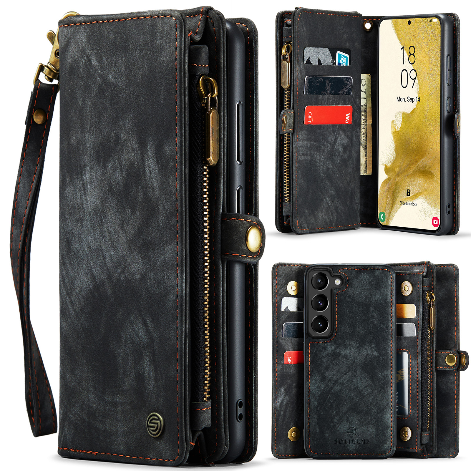 variatie Solidenz Urban Wallet Samsung S23 hoesje – Zwart