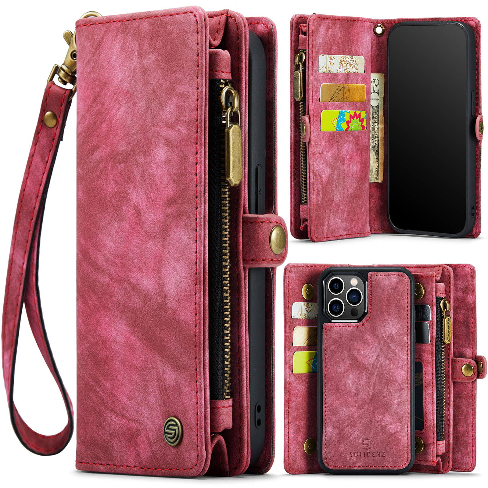 Solidenz Urban Wallet iPhone 12 Pro Max hoesje - Rood 1