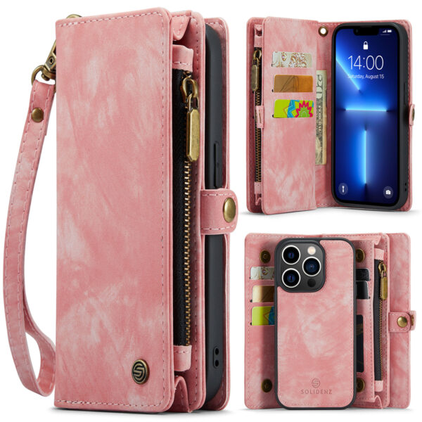 Solidenz Urban Wallet iPhone 13 Pro hoesje - Roze