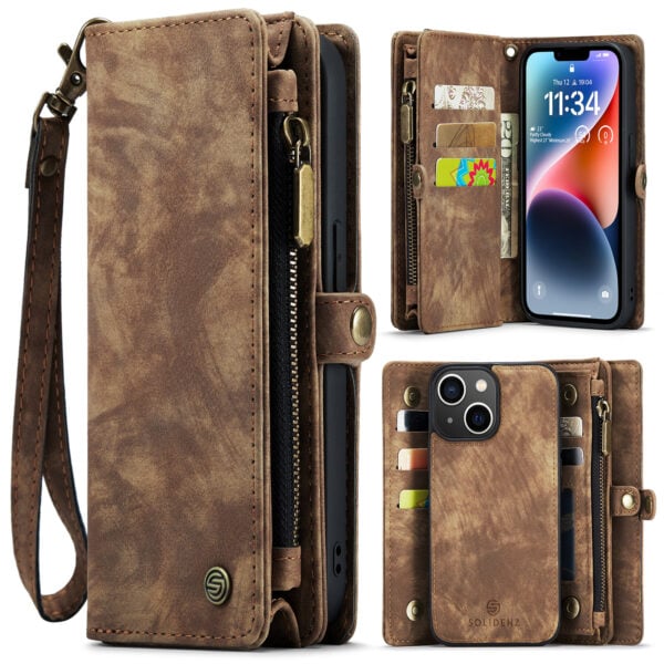 Solidenz Urban Wallet iPhone 13 hoesje - Bruin
