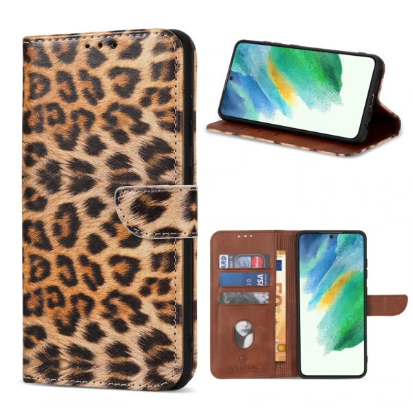 Solidenz bookcase Samsung S21 FE - Luipaard