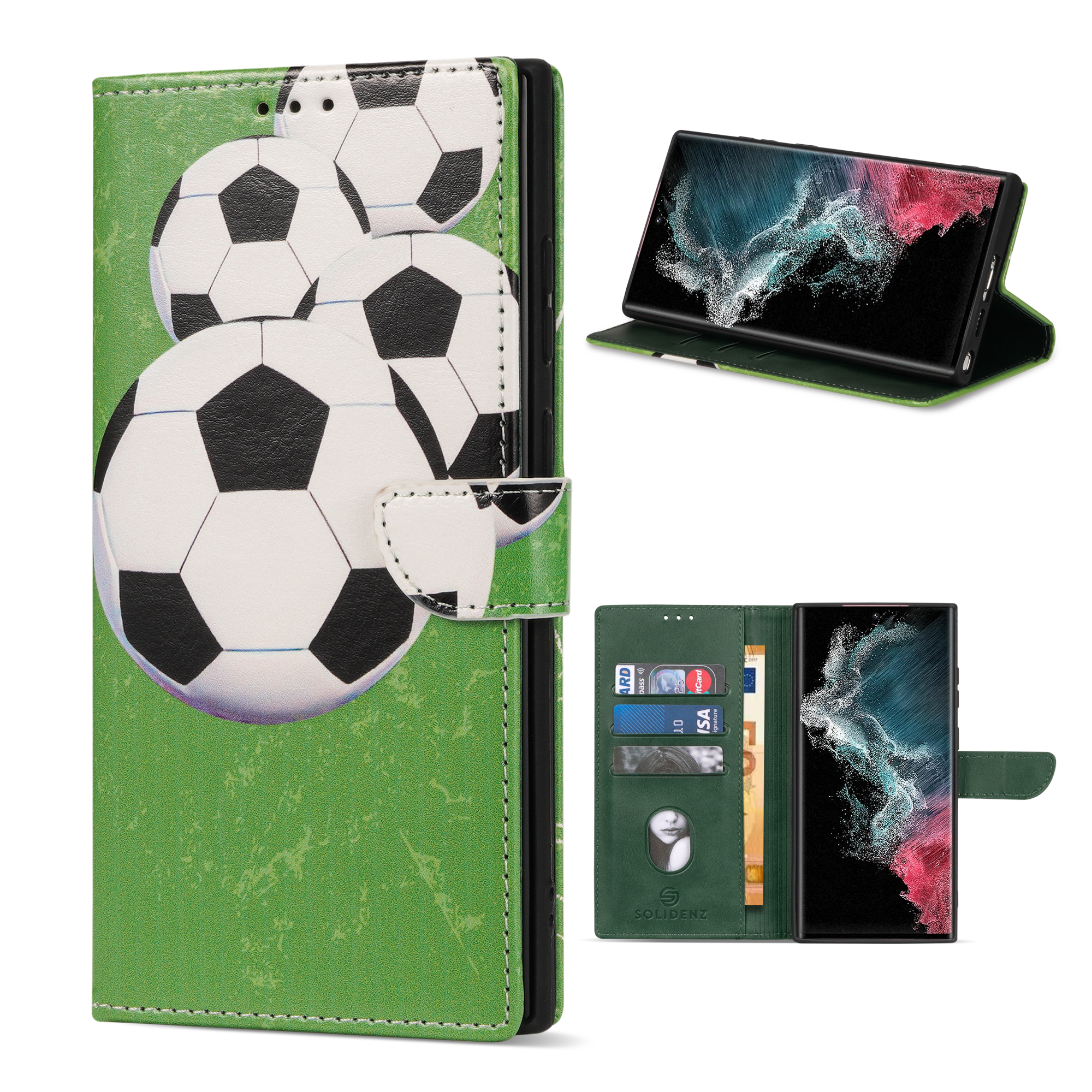 variatie Solidenz bookcase Samsung S22 Ultra – Voetbal