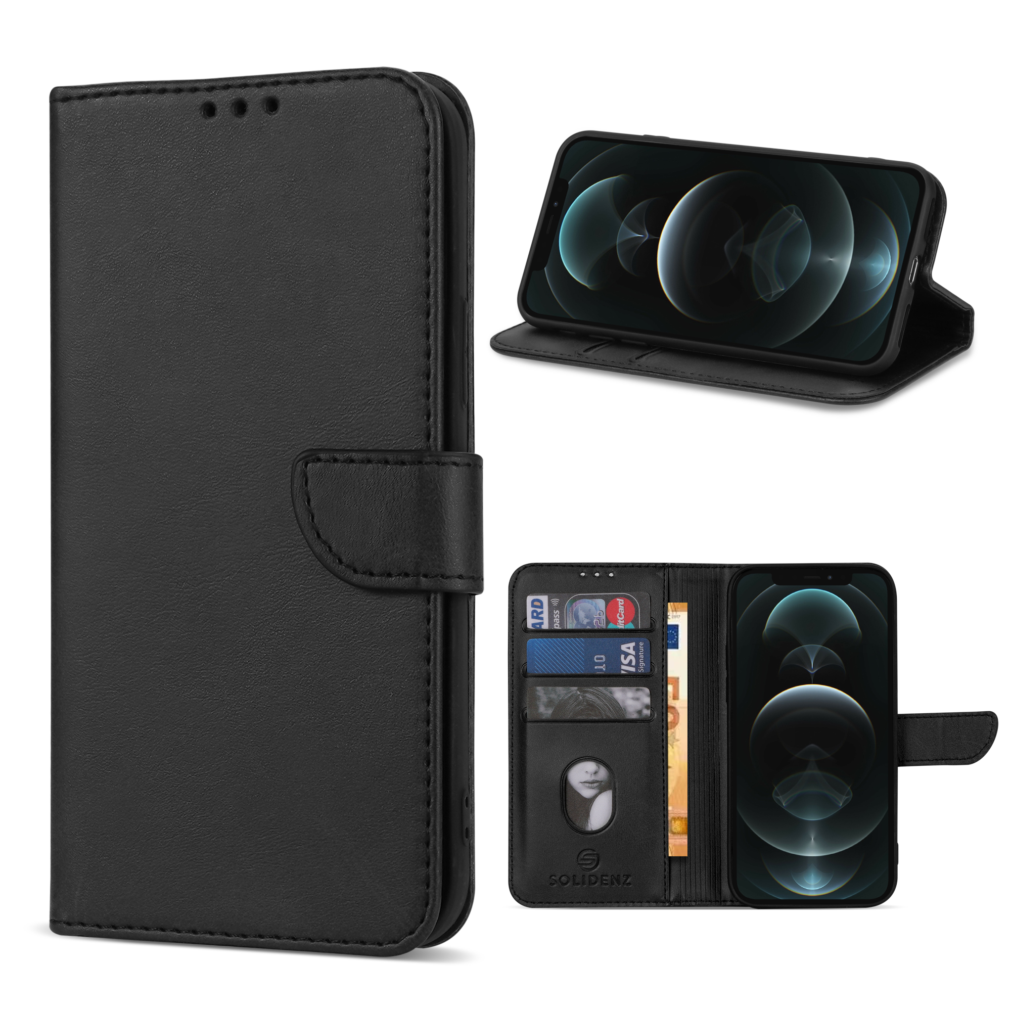 Solidenz bookcase iPhone 12 Pro Max - Zwart