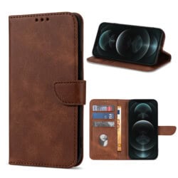 Solidenz bookcase iPhone 12 - iPhone 12 Pro - Bruin