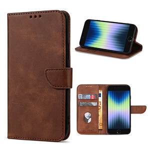 Solidenz bookcase iPhone SE (2022 / 2020)  – iPhone 8 en iPhone 7 – Bruin