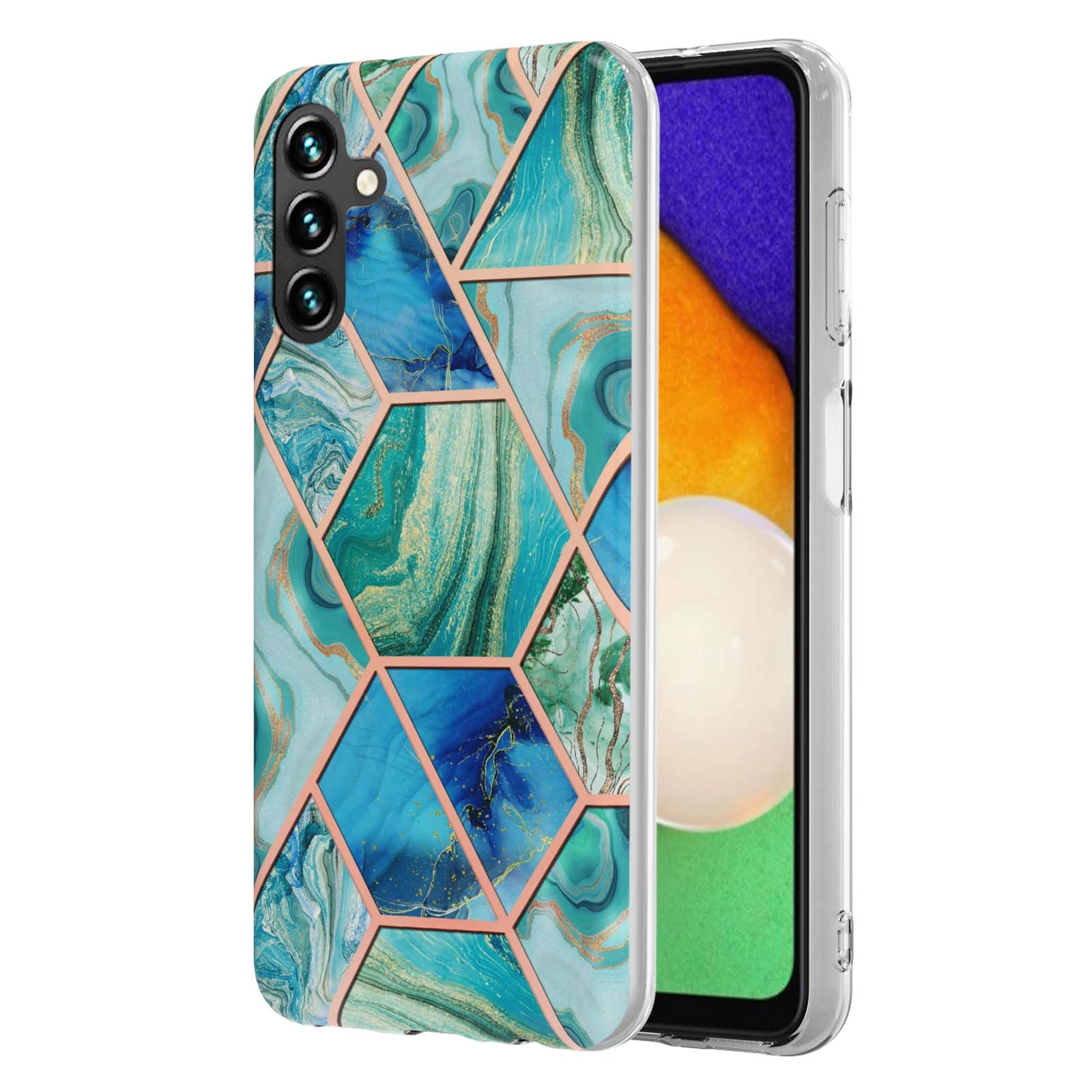 Marmer backcover hoesje Samsung Galaxy A34 - Turquoise