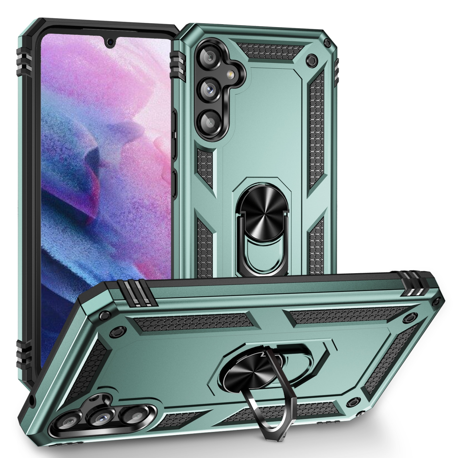 Ringhouder Backcover hoesje Samsung A34 - Groen