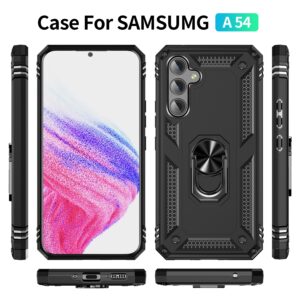 Fonu Ringhouder Backcover hoesje Samsung A54 - Zwart 2