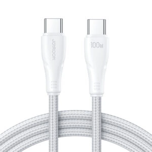 Joyroom 100W Nylon Type-C naar Type-C oplaadkabel 2m met snellaadfunctie – Wit