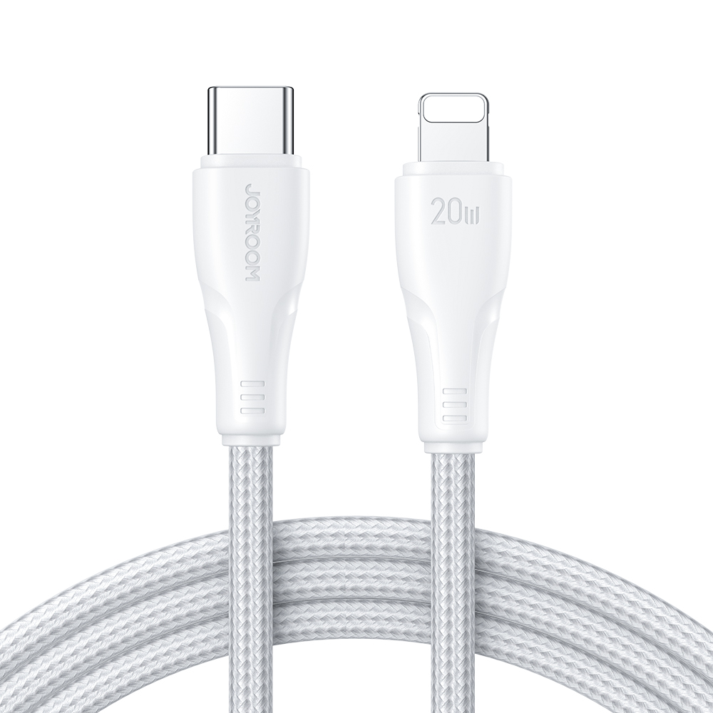 Joyroom 20W Nylon oplaadkabel 2m Snellader - USB-C naar Lightning - Wit Main Image