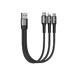Joyroom 3-in-1 Nylon oplaadkabel 0.15m - Lightning & 2x Type-C - Zwart cross-sell thumbnail