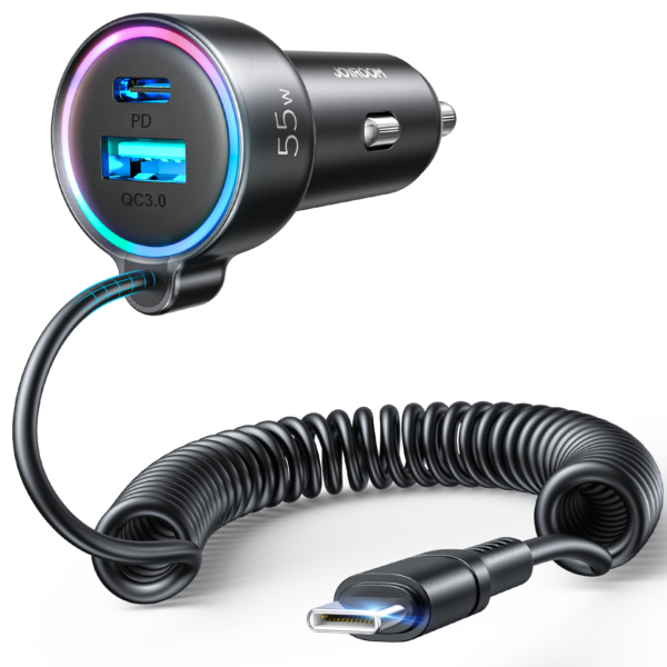 Joyroom 60W bedrade autolader met USB-C aansluiting in zwart