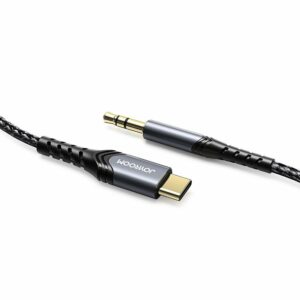 halsband Interpunctie Goedkeuring Joyroom USB-C naar Audio Jack 3.5mm kabel 2m - Zwart