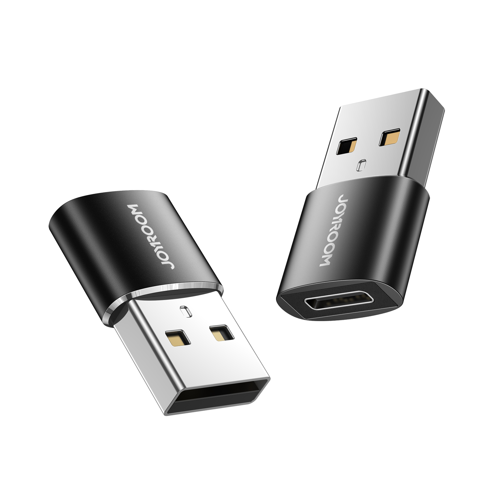 Joyroom USB naar USB-C adapter 2-pack male naar female - zwart 1