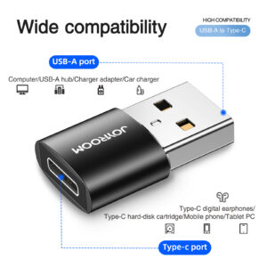 Joyroom USB naar USB-C adapter 2-pack male naar female - zwart 2