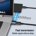 Joyroom USB 2.0 A naar USB-C Adapter 2-Pack – Zwart - 3