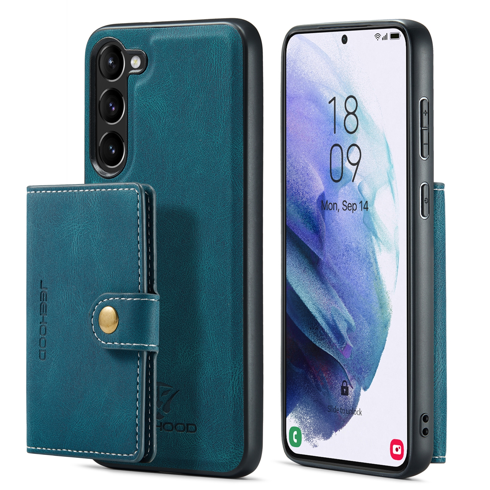 Samsung Galaxy A54 Magnetische backcover wallet hoesje - Blauw