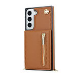 Solidenz Fashion Wallet hoesje met koord Samsung Galaxy S21 FE - Bruin - 6