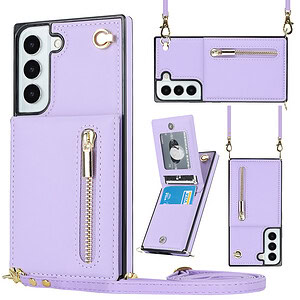 Solidenz Fashion Wallet hoesje met koord Samsung Galaxy S21 FE – Violet