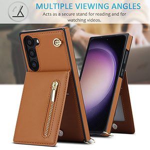 Fashion Portemonnee hoesje met koord Samsung Galaxy S23 - Bruin 4